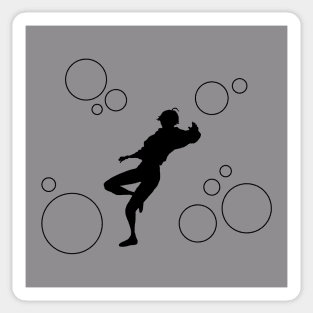 Bubbles Hibiki Falling Black Sticker